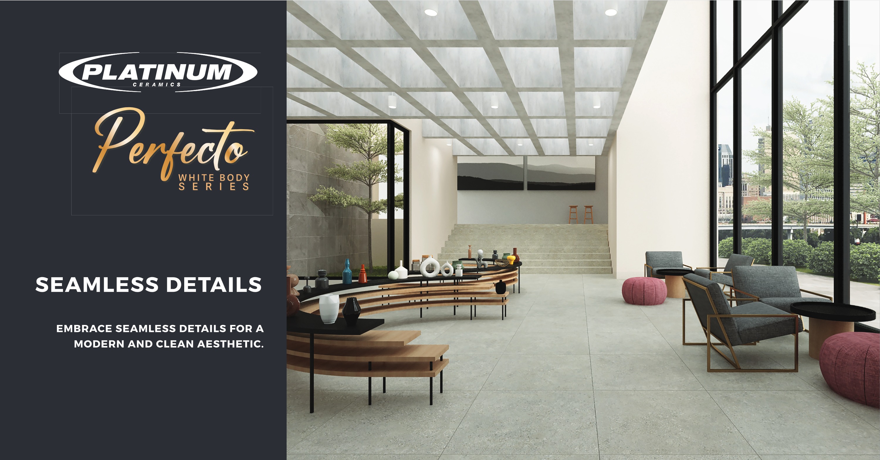 Banner Tampilan Bersih dan Kontemporer Perfecto White Body Series