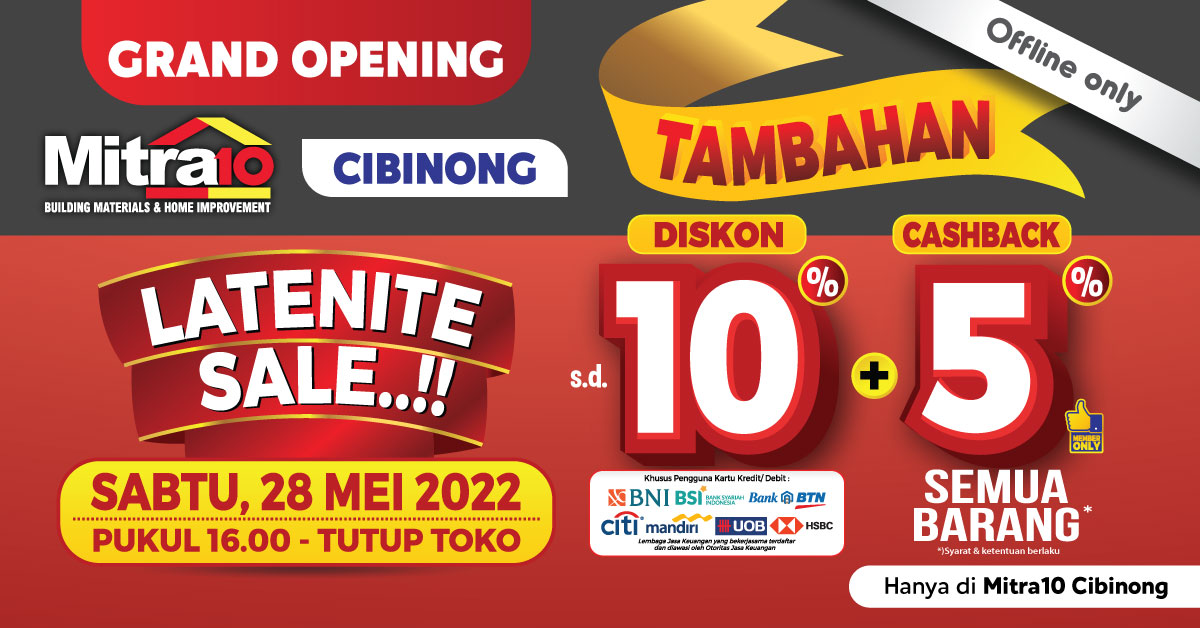 Banner Late Nite Sale Mitra10 Cibinong