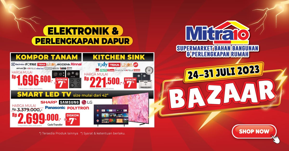 Banner Promo Bazaar Elektronik & Perlengkapan Dapur