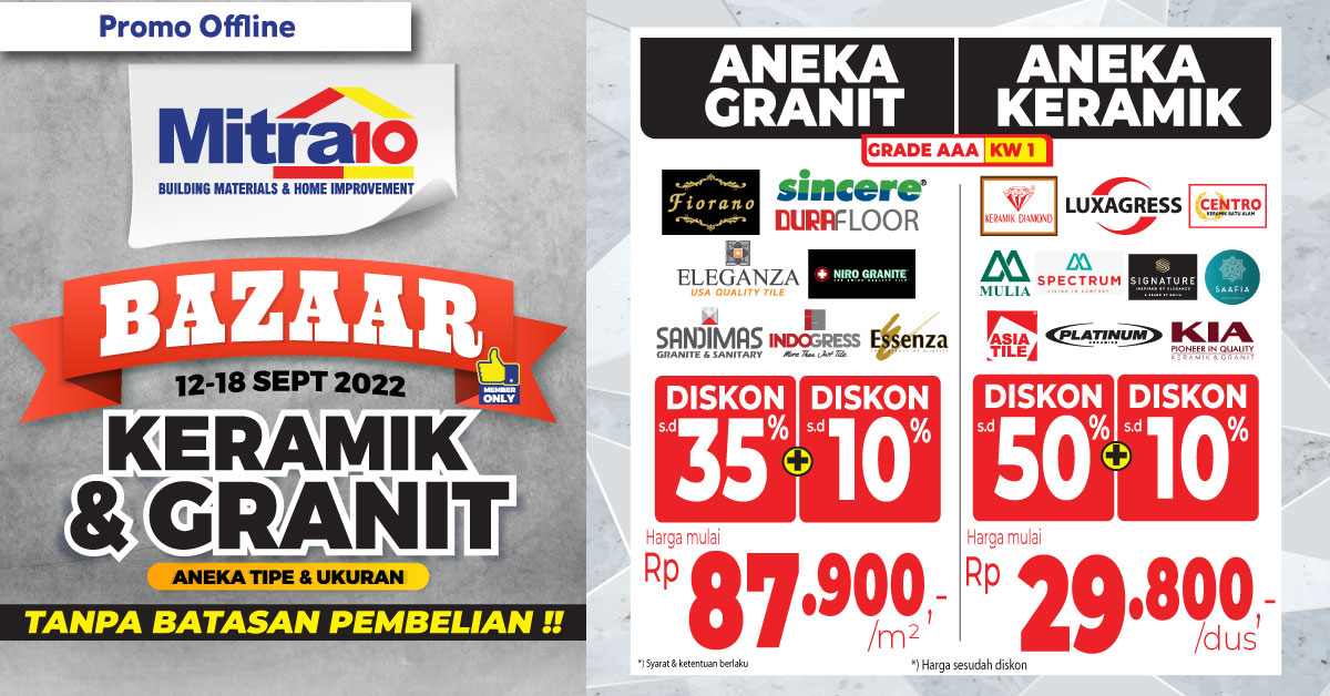 Belanja Aneka Granit dan Keramik Berlaku di Seluruh Gerai Mitra10