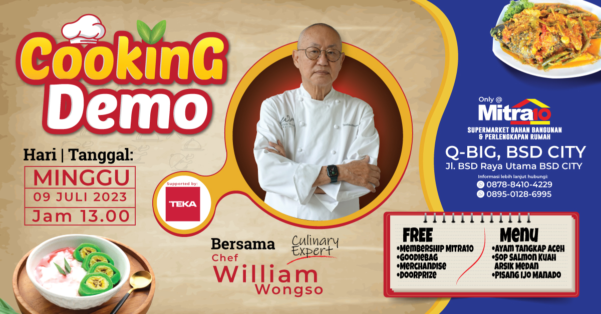 Banner Cooking Demo Teka bersama William Wongso