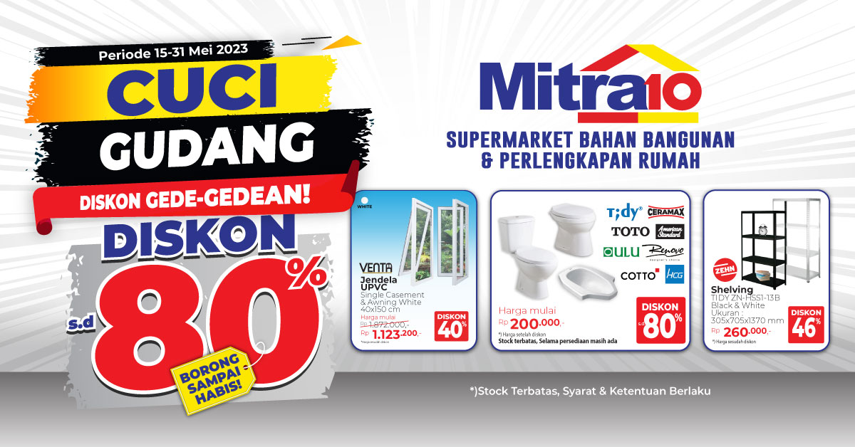 Banner Cuci Gudang Diskon Gede-Gedean