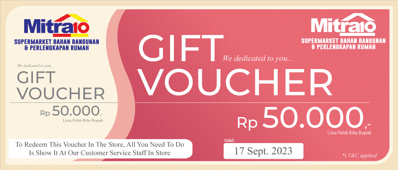 Voucher Mitra10 Supermarket Bahan Bangunan dan Peralatan Rumah