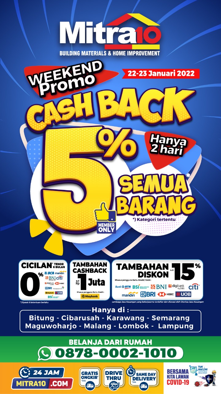 Banner Weekend Promo Cashback 5% Mitra10