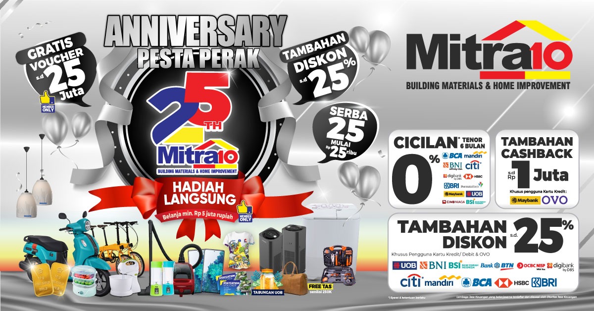 Banner Promo 25th Anniversary Mitra10 Nasional