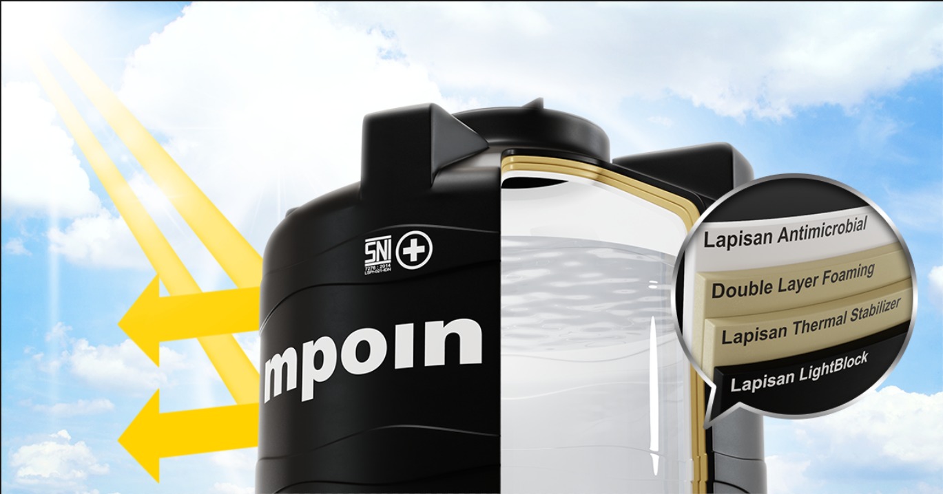 Gambar Kampanye Untuk Proteksi Keluarga, Bunuh Kuman Air dengan Tangki MPOIN