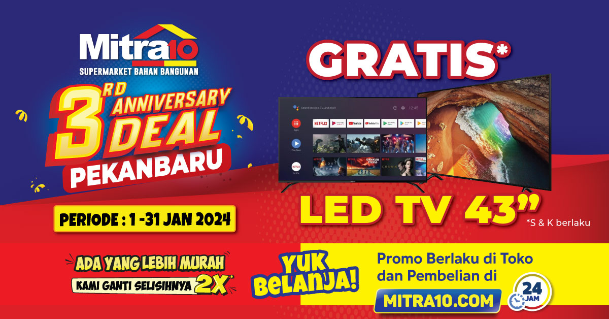 Banner Promo Anniversary Deals Pekanbaru Januari 2024
