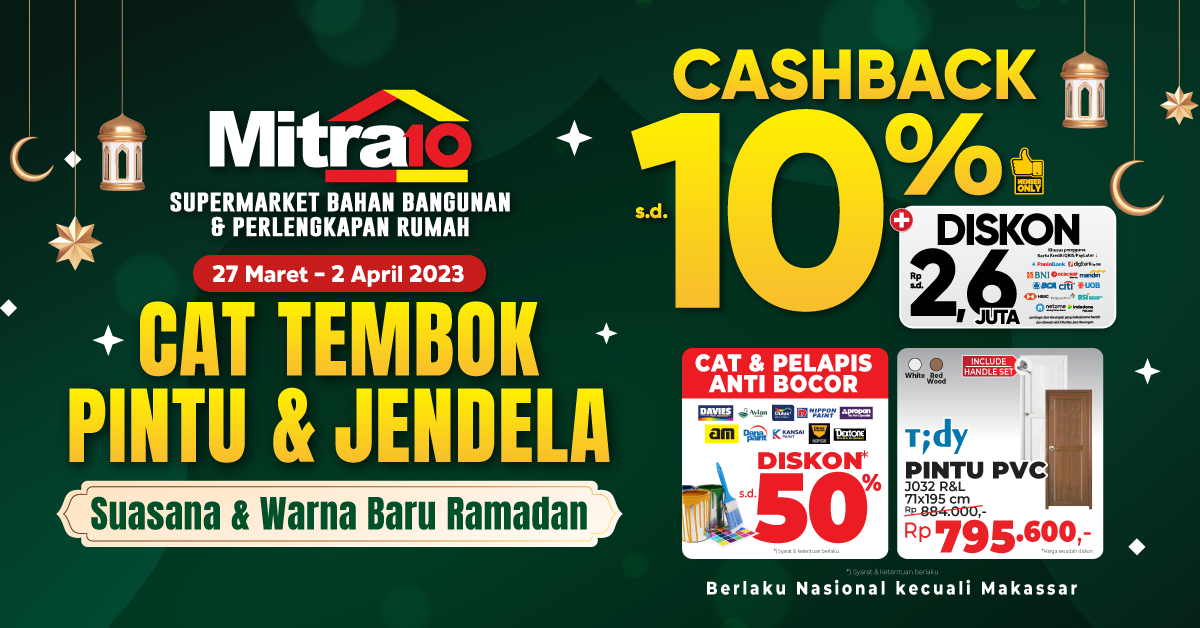 Banner Cat Tembok Pintu dan Jendela Suasana dan Warna Baru Ramadan